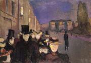 Edvard Munch Evening on karl johan sireet oil painting picture wholesale